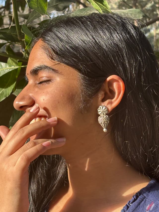 Image for Silver Oxidised Earrings